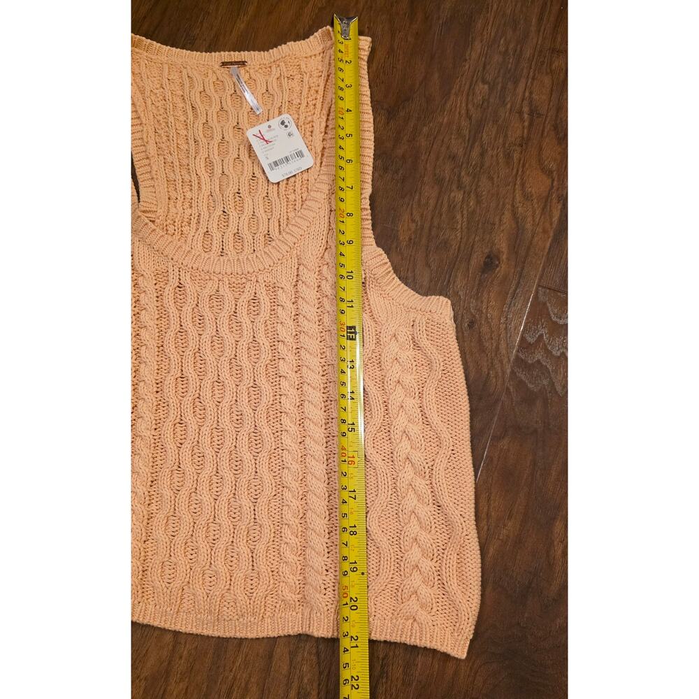 NwT Free People sleeveless sweater peach 100% cotton - Picture 7 of 7